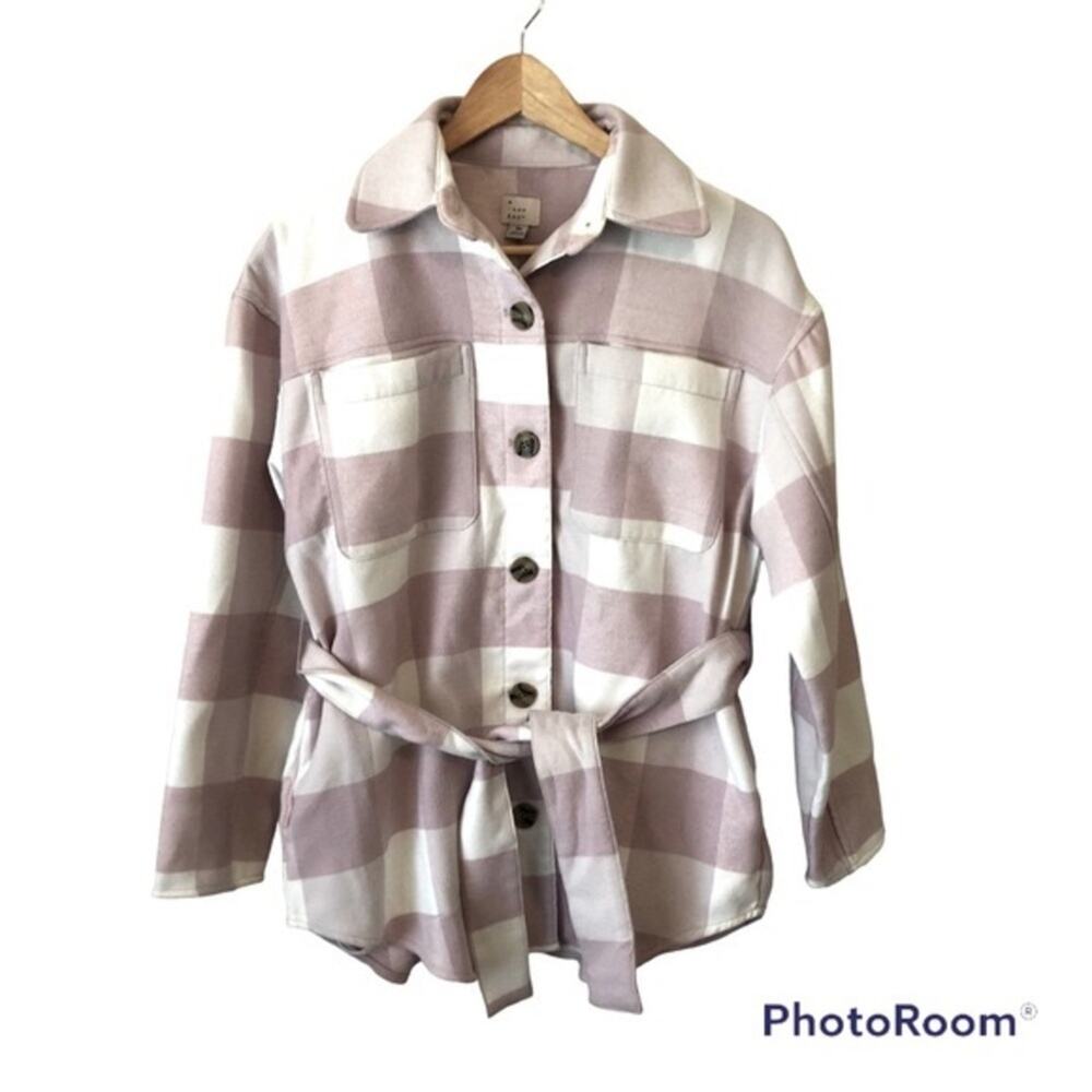New Day Barn Jacket Women's Plaid Flannel Cottagecore Chore Oversized Pockets